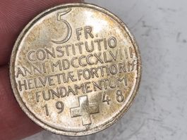 Gedenkmunze 5 FR 1948 Silber