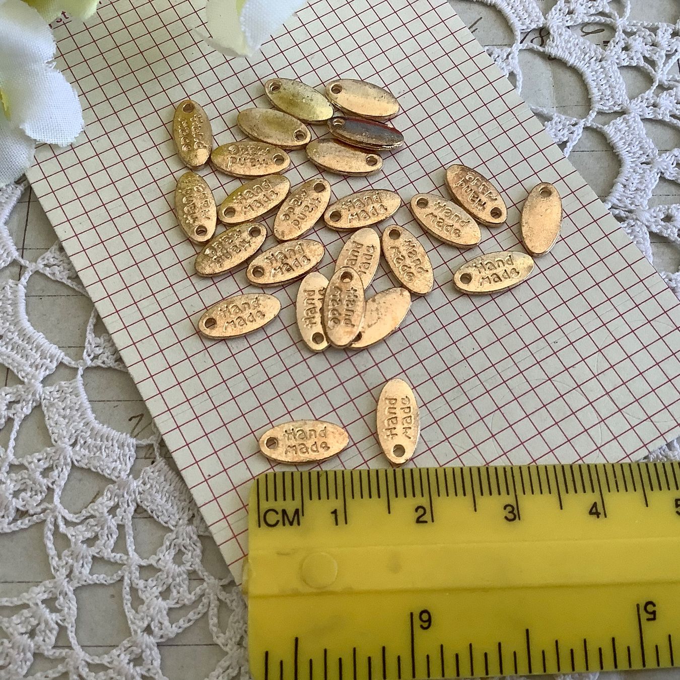 Ciondoli: 25x Anhanger Handmade Look Gold – Nuovo (secondo la descrizione) da Meyrin venduto da laservette99 1