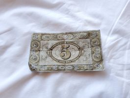Ancien billet de banque 5 francs suisse 1952 