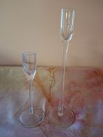 neu: Zwei Kerzenständer Glas klar verschiedene Höhen 