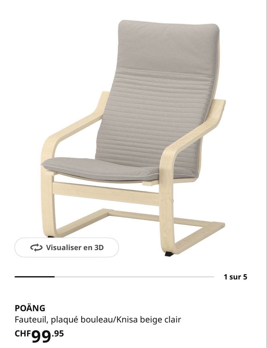 Ikea Poltrone: Fauteuil POÄNG IKEA – Usato da Miécourt venduto da Dinedine9494 3