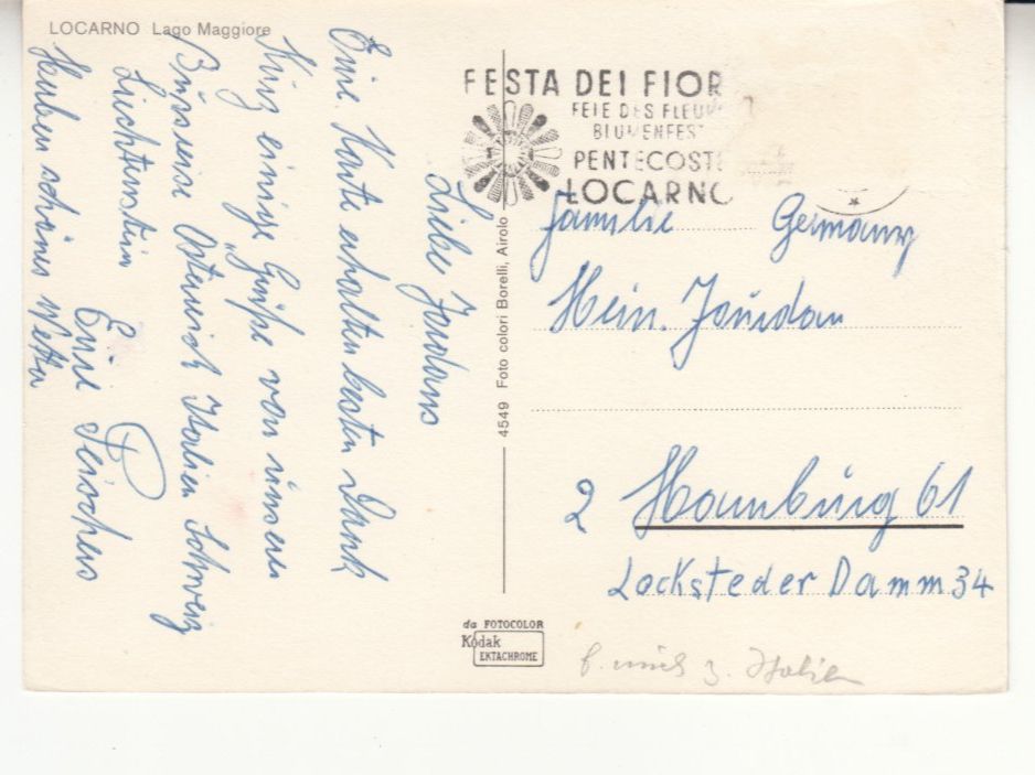 Ansichtskarten: Locarno ca. 1970 – Gebraucht aus Bürglen TG von StampGraf 1