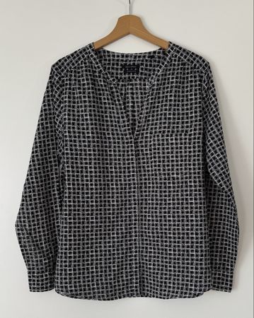 Marc O'Polo Damen Bluse Schwarz Weiss Gr. 44 -Organic Cotton