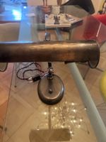 Bankerlampe Metall dunkel antik Look akzeptabler Zustand
