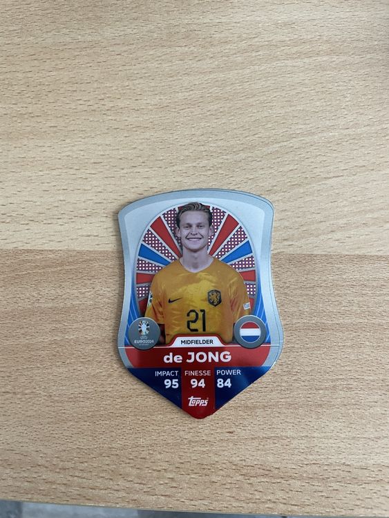 FRENKIE DE JONG SC5 CHROME SHIELD TOPPS MATCH ATTAX EURO2024 (Neu ...