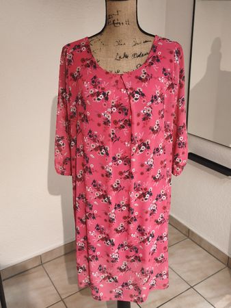Kleid Blumenmuster Pink Grösse L Made in Italy