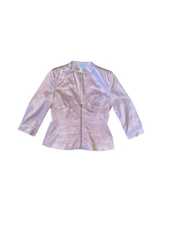 Heine Damenjacke Gr. 42 – elegantes Satin-Blazer Jäckchen ro