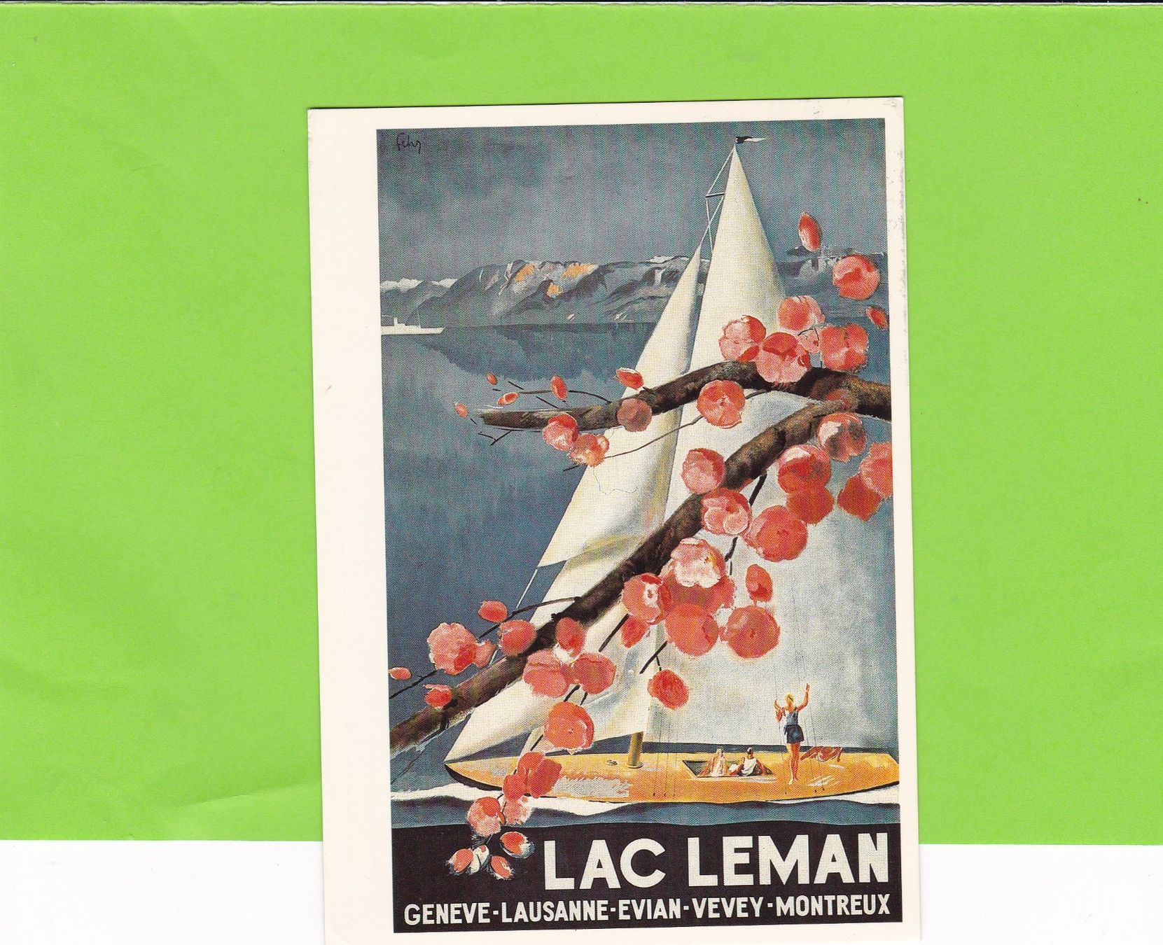 Cartoline postali: Plakat, Lac Leman – Usato da St. Peterzell venduto da neckertal