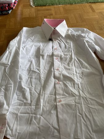 Herrenhemd Kenpool London weiss rosa Grösse L neuwertig