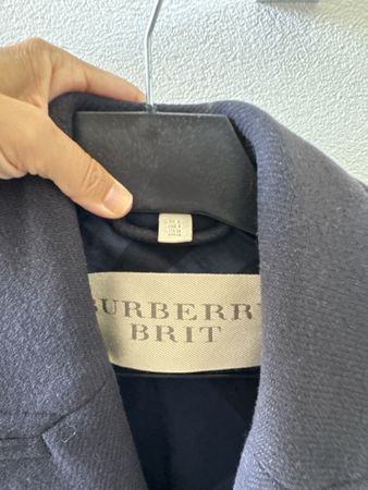 Burberry Brit Cabanjacke Wolle Dunkelblau Grösse 36 
