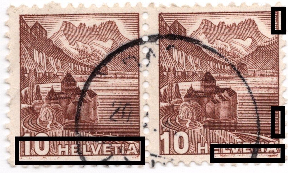 Alle Briefmarken: 57c CH 1939 Cast. Chillon/dif. – Gebraucht aus BREGANZONA von adelio8