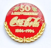 Coca-Cola Pin  50 Jahre Jubiläum