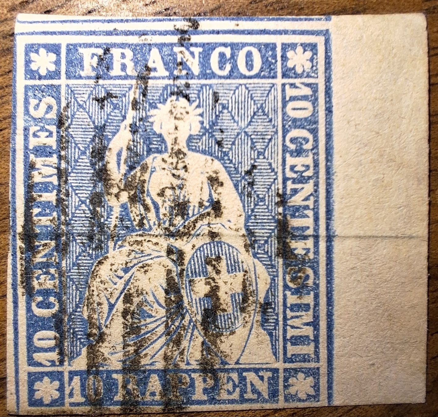 Tutti i francobolli: Strubel 23B mit Befund Kat. 160.- – Usato da Balgach venduto da SIMEON27