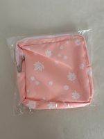Borsa da toilette rosa con motivo autunnale
