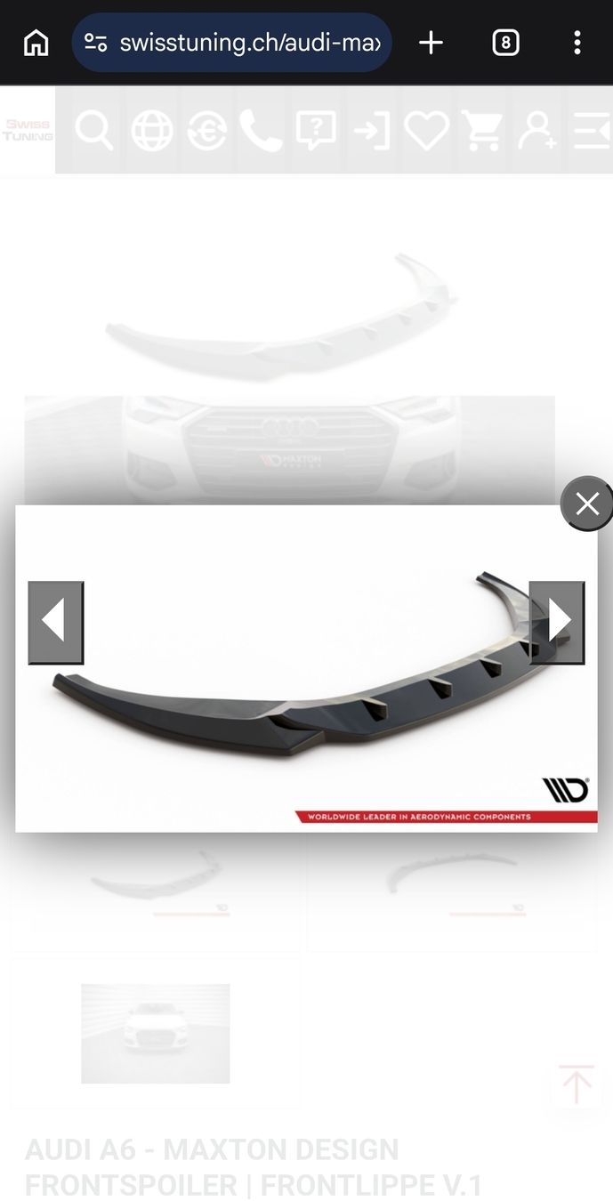 Toutes les pièces auto: Audi A6 Frontspoiler Maxton Design V.1 neu – Neuf avec emballage d'origine à Sargans par zej_zpg8 2
