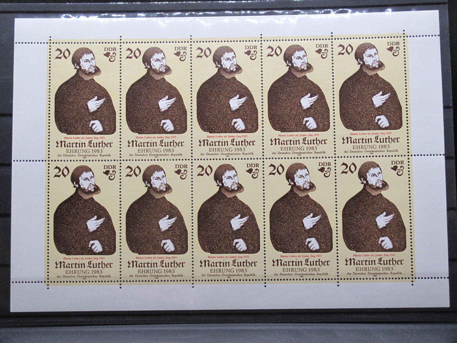 Alle Briefmarken: DDR 1982 Martin Luther Kleinbogen ** – Gebraucht aus Wil SG von fva01