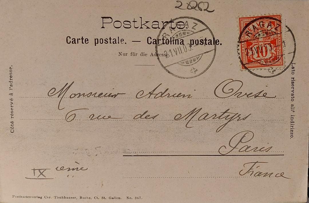Cartoline postali: RAGAZ - Gruss aus Ragaz - 1903 – Usato da Delémont venduto da Domdom1 1
