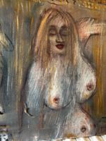 Scharmante Portret  Alte sign. Acryl   Bild Schweizer Maler