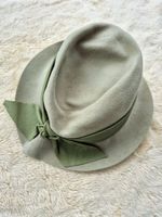 HUT LA MOUCHE LIND GRÜN mit LEDER HUTBAND M 38 TOP 57 CM