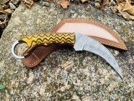 Damast Messer feststehend HANDMADE 21cm ODERMATT No. 63 NEU