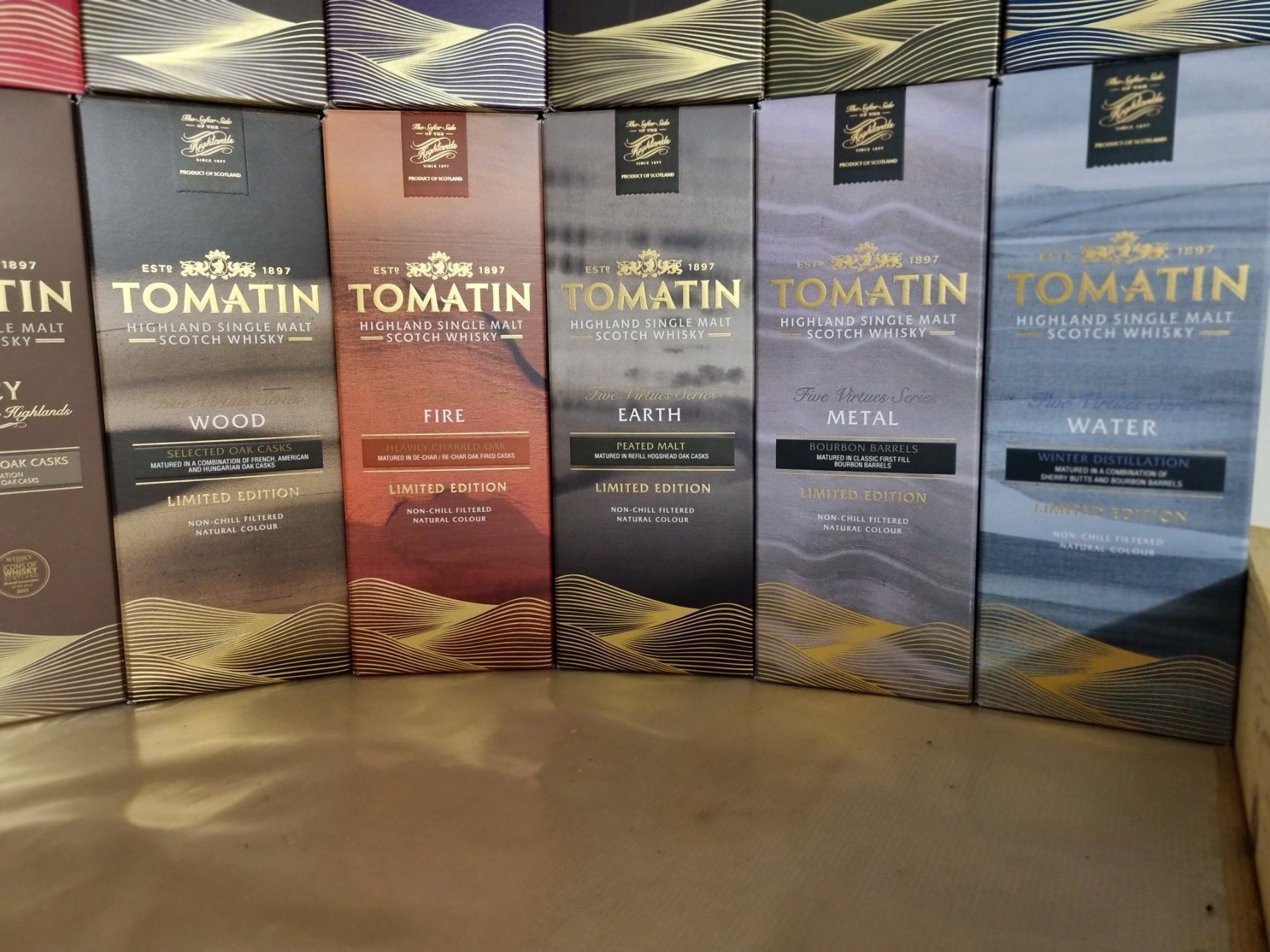 Tomatin Bevande alcoliche: Tomatin Five Virtues Edition – Nuovo e nell'imballaggio originale da Meggen venduto da baerli1976