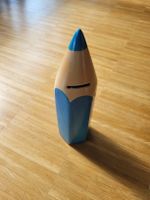 Sparschwein Stiftform Keramik blau mit Schlüssel 