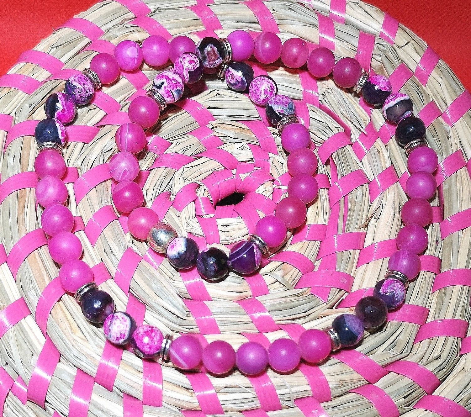 Ketten: matte rosa Achat-Mix Steink. - Spendenaktion – Neu (gemäss Beschreibung) aus Unterkulm von Nachtigall 6