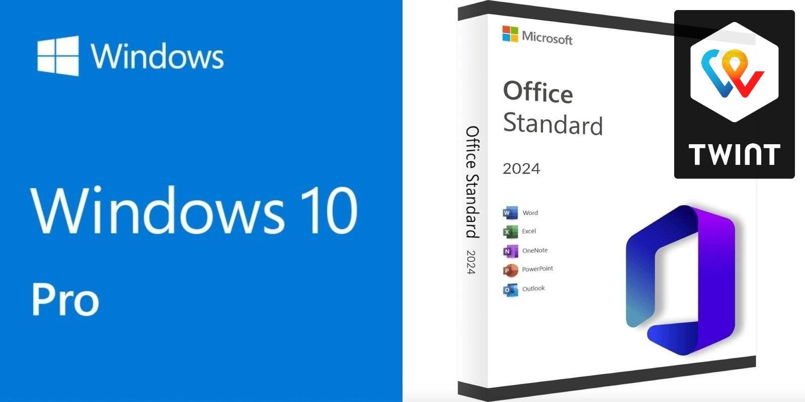 Microsoft Software: Microsoft Windows 10 Pro & Office 2024 Standard – Gebraucht aus Saignelégier von KNM