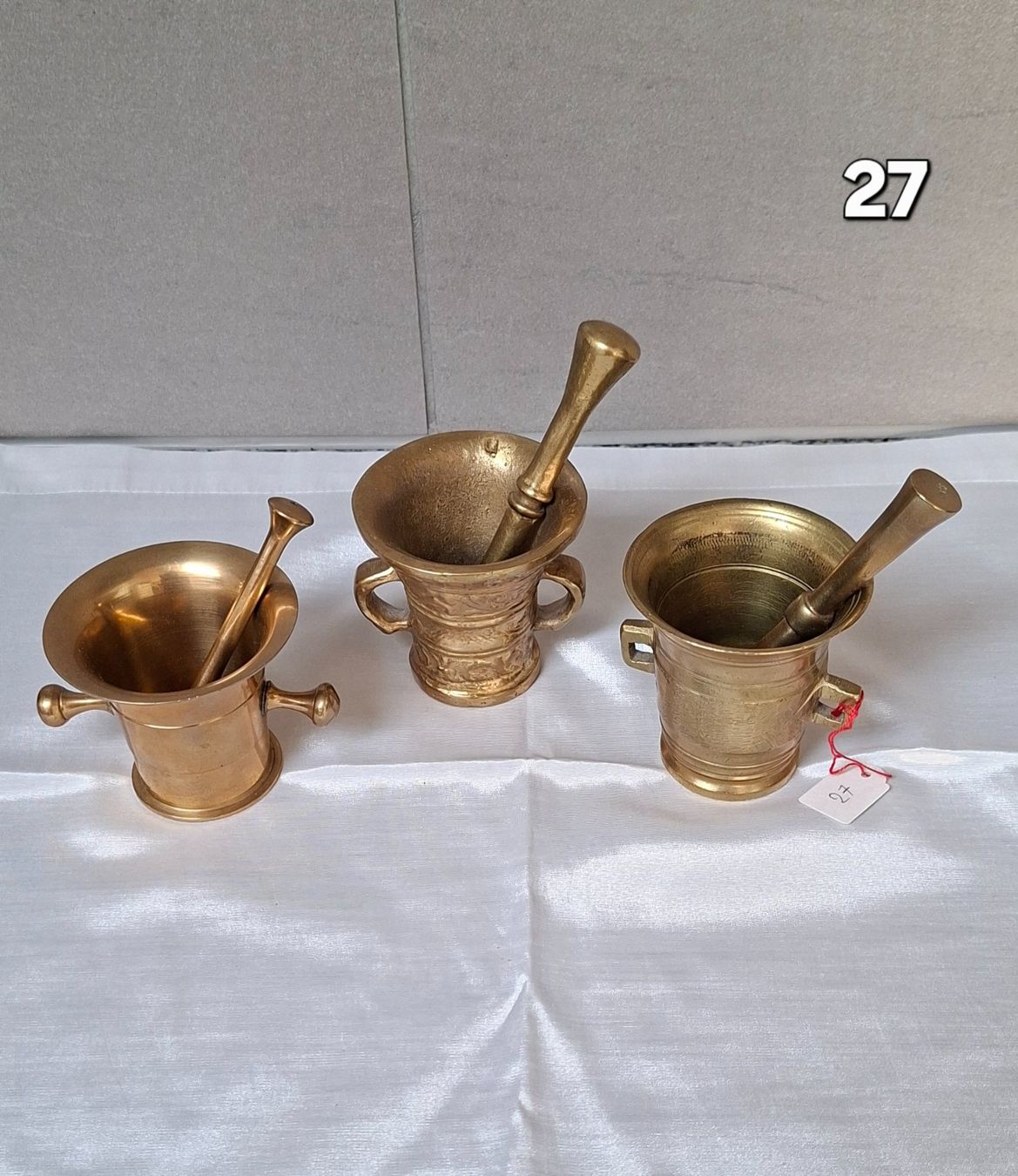 Altro per cucinare: 3 Stück Messing Mörser mit Stössel – Usato da Möhlin venduto da teddybaer8