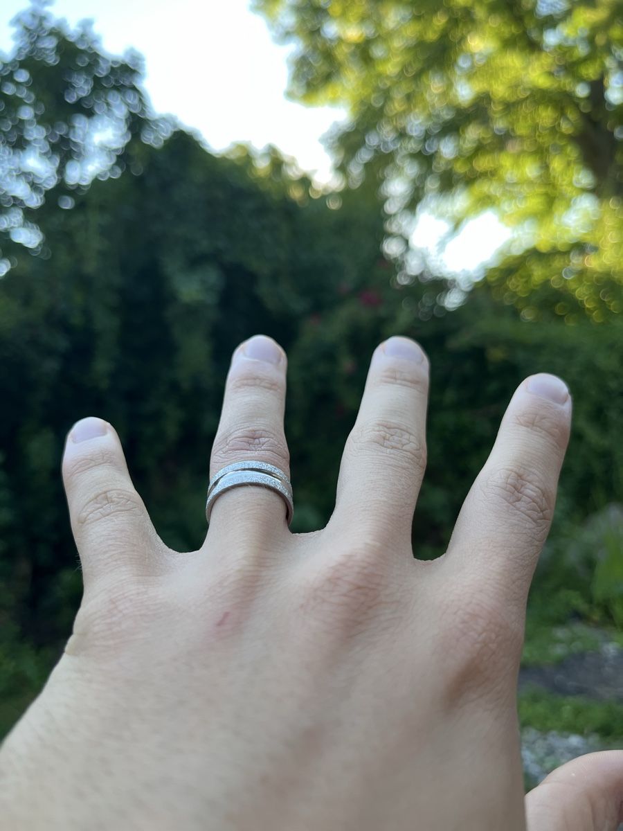 Bagues: Ring aus Edelstahl mit Glitzer-Optik 17mm Modering – Neuf (Voir description) à Tägerwilen par Alexander716 4