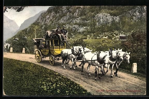 Cartoline postali: Postkutsche der Schweizerischen Gebirgsp – Usato da Berlin venduto da bartko-reher