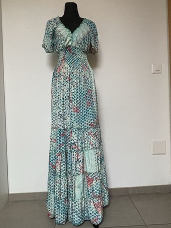 Boho Maxi Stufenkleid aus Seide