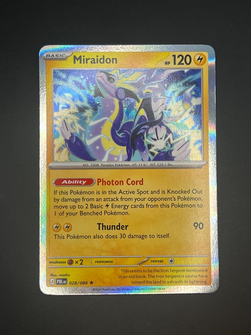Pokémon Carte collezionabili: Pokemon Miraidon Holo 028/084 PBL EN – Usato da Winterthur venduto da WintiCollect