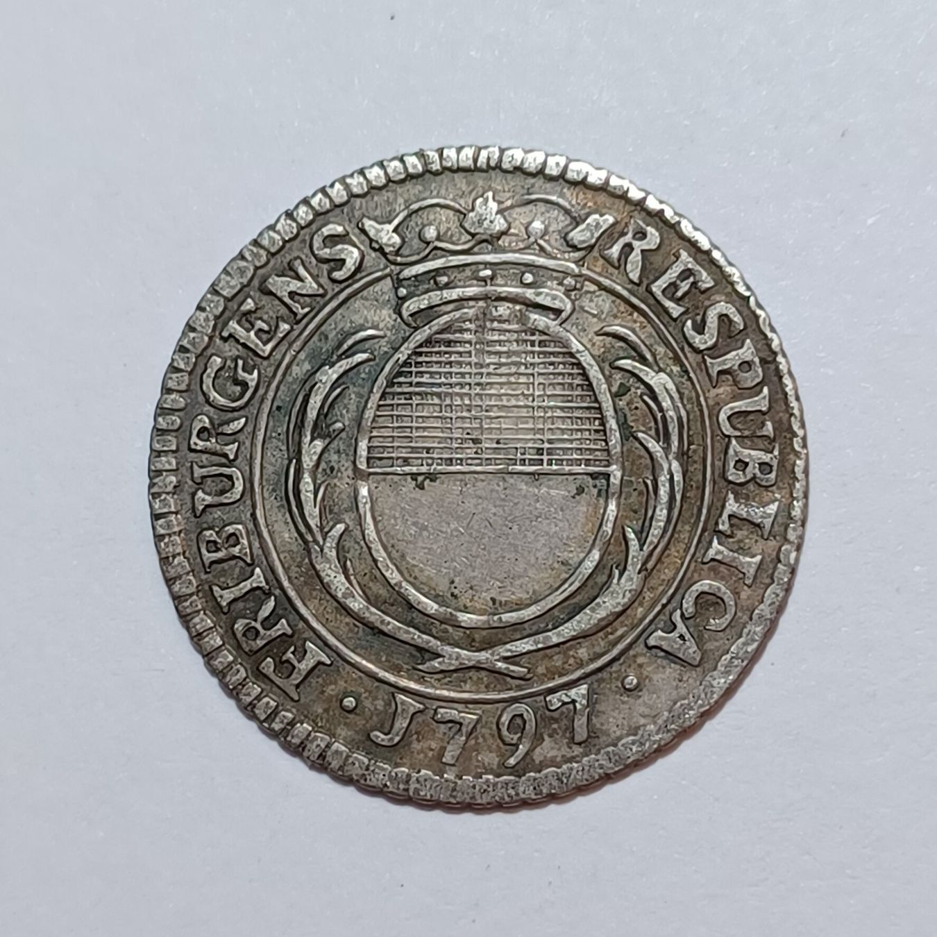 Alle Münzen: 7 Kreuzer 1797 Freiburg ss – Gebraucht aus Pfäffikon ZH von Welt_Muenzen