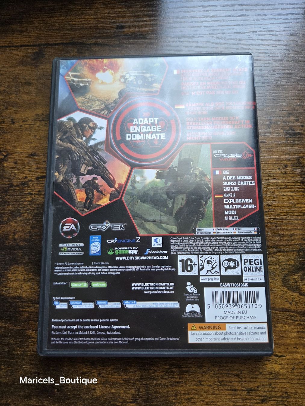 Giochi: Crysis Warhead PC Game  – Usato da Winterthur venduto da Maricels_Boutique 1