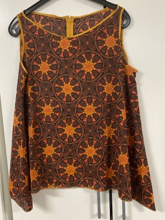 Top Gr. XL handgenäht neu RV hinten, senfgelb eingefasst