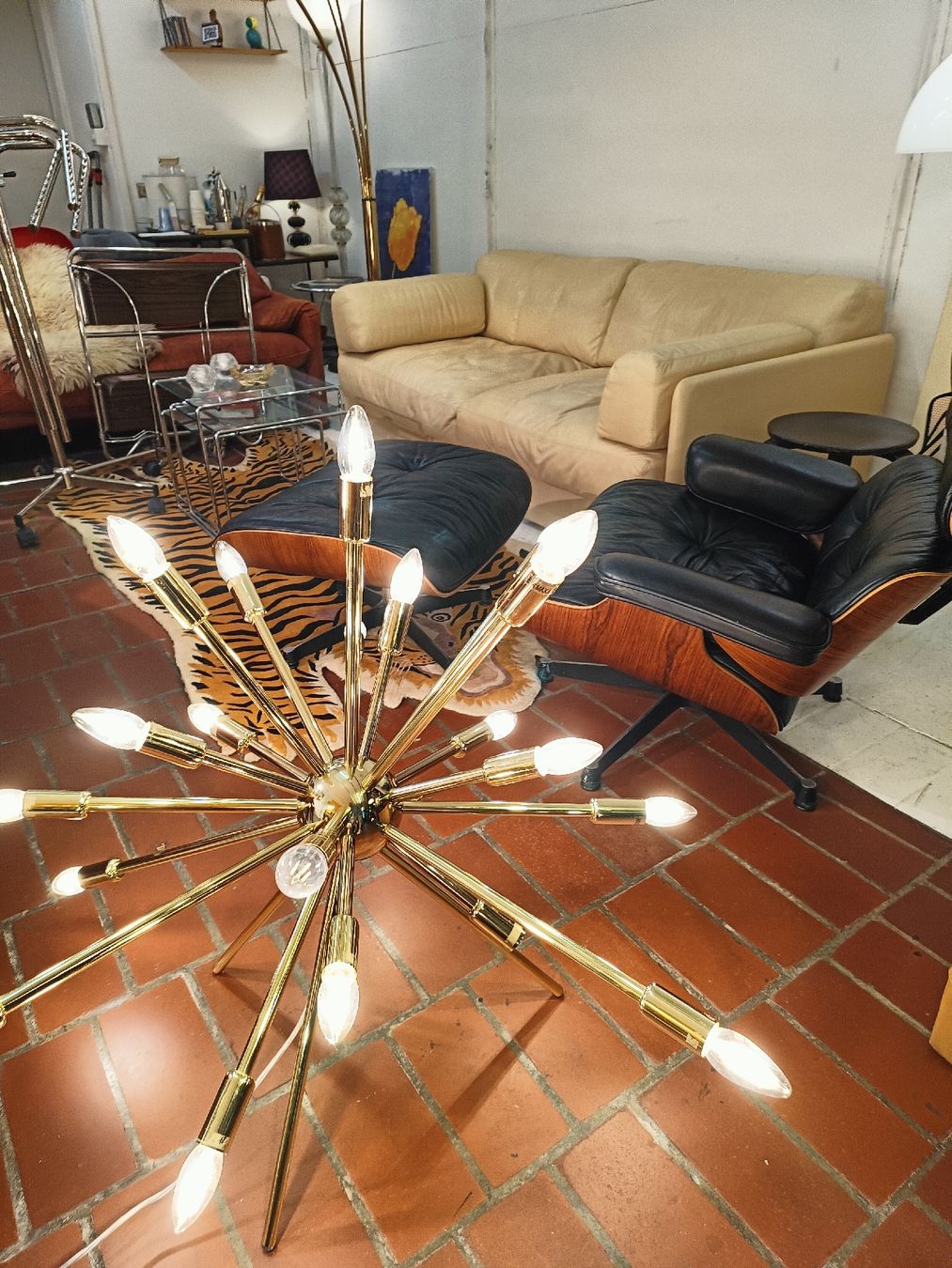 Lampade: golden Sputnik Lampe Vintage Style   – Usato da Winterthur venduto da style-and-design.zrh 2