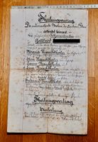 antikes Dokument 1873 Theilungs-Auszug Wynigen
