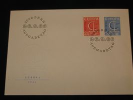 Werbemarken Europa FDC 1966 Nr. 443 + 444 "Boot mit Segel"