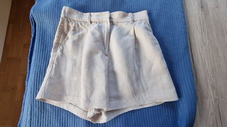 Viscose/Leinenhose kurz beige ca.Gr 38