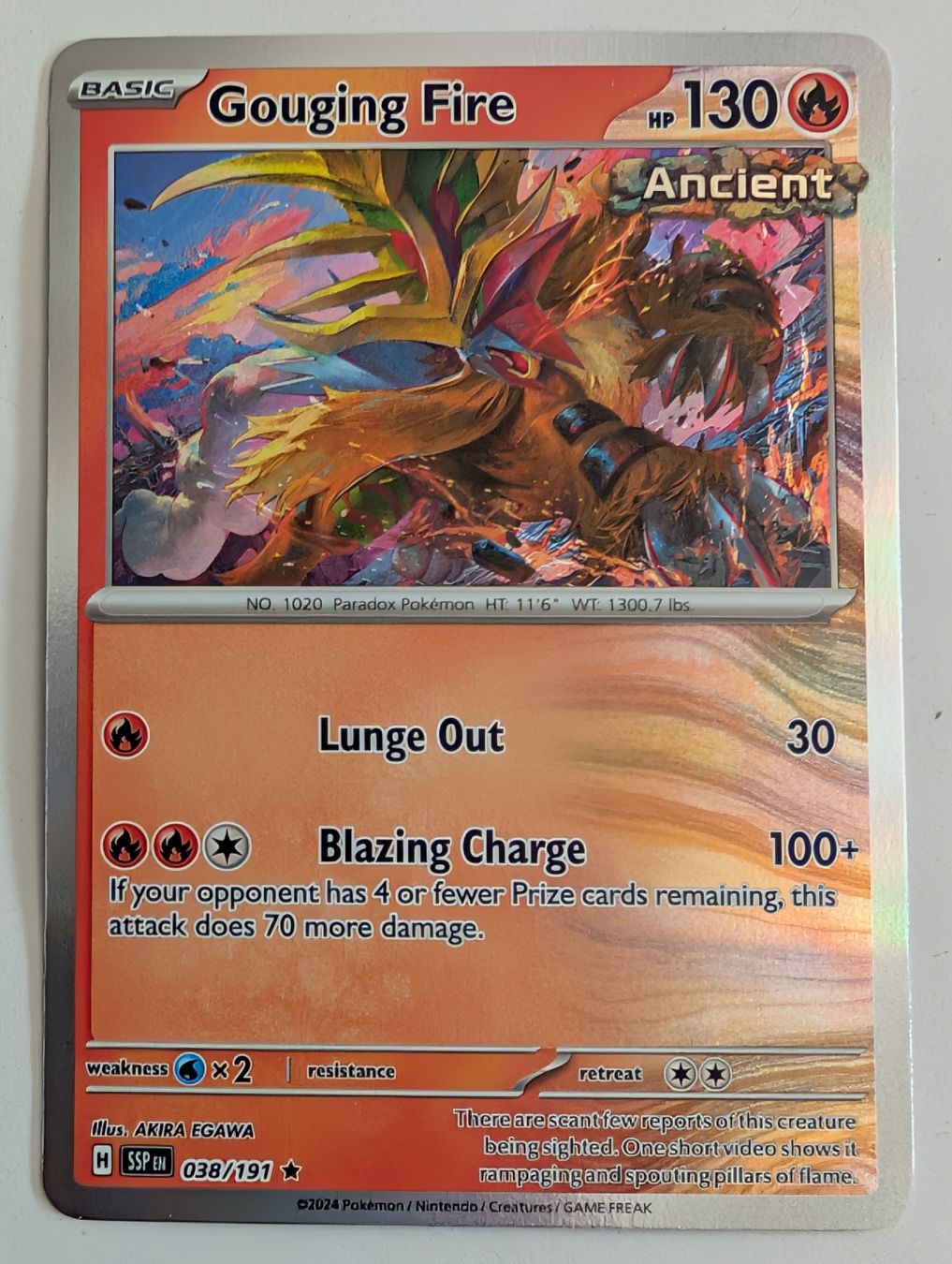 Pokémon Sammelbilder & Trading cards: Pokemon - Gouging Fire (SSP 038) ENG – Gebraucht aus Langnau am Albis von MediaRescuerKeLoX