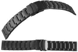Uhrenband Edelstahl massiv 20mm mattiert schwarz