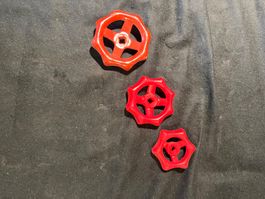 3 Handrad Rot, Kunststoff - Top Zustand für Bastler!