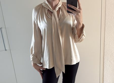Massimo Dutti Bluse Gr. 38 Beige, Top Zustand!