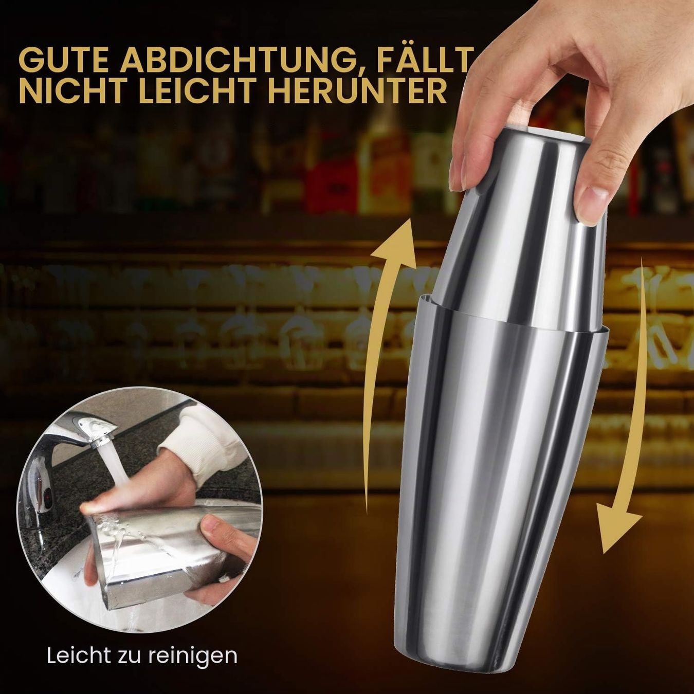 Elettrodomestici da cucina: Cocktail Shaker Set 16-teilig mit Boston Shaker und Jigger – Nuovo e nell'imballaggio originale da Schaffhausen venduto da her_zt65 5