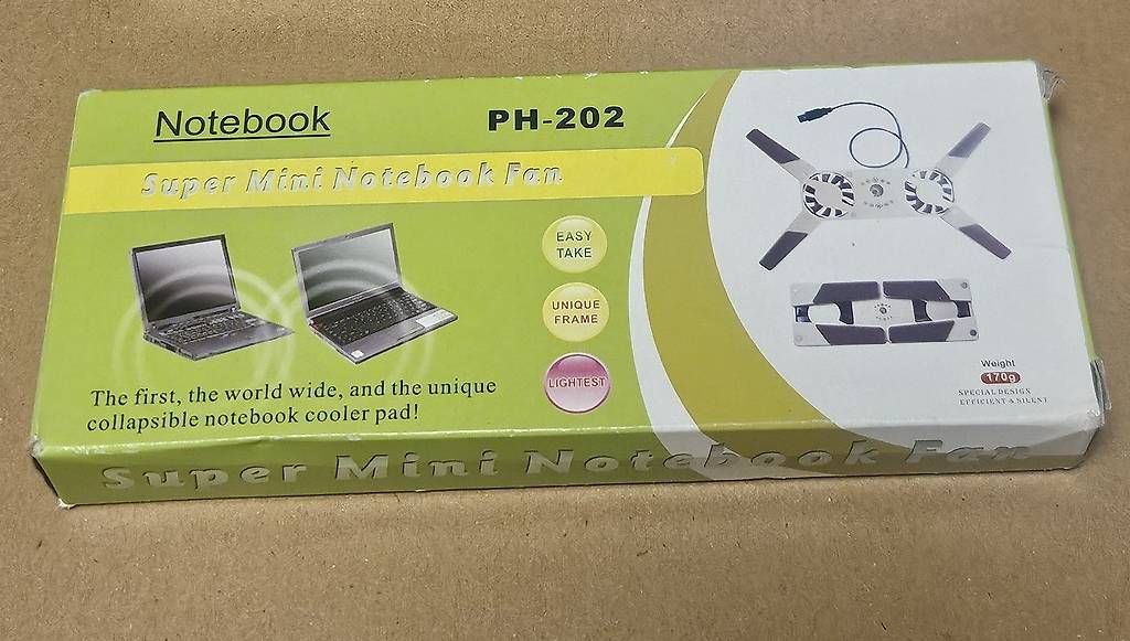 Notebook: Mini Notebook Kühler PH-202, USB Ventilator, Neu! – Usato da Höri venduto da Saltie