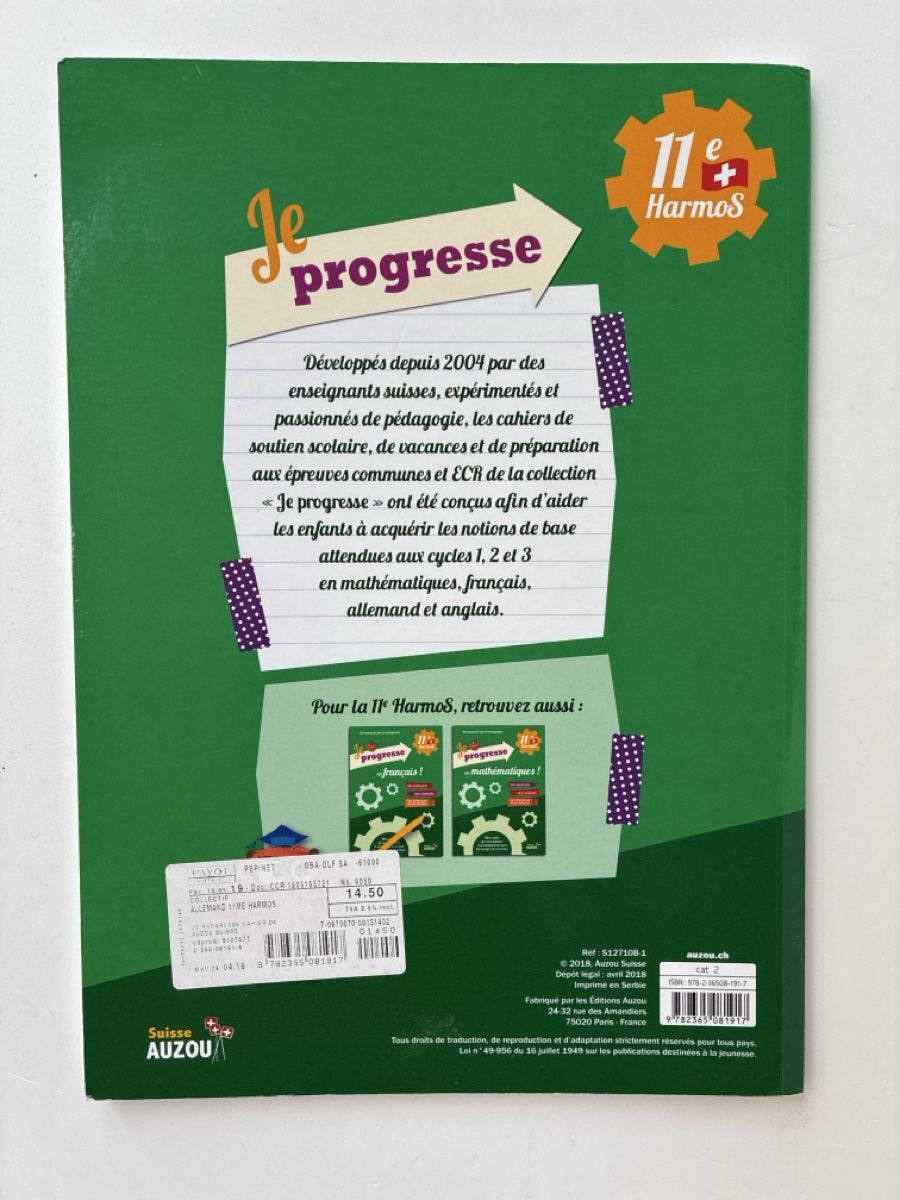 Libri: Je progresse en allemand ! 11e HarmoS – Nuovo (secondo la descrizione) da Lucens venduto da metaD 1