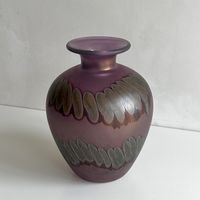 WMF Iridescent Mauve Glass vase / 1980s home decor