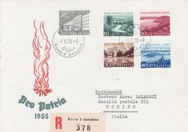 Pro Patria 1955  Satz B71 - B75 auf FDC Italienisch
