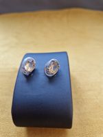Magnifiques boucles d'oreilles argent et citrine ovale!